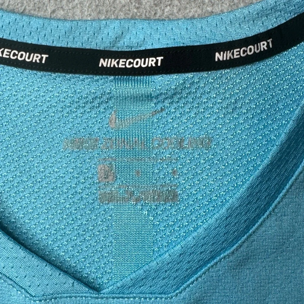 Nike Shirt Mens L Blue NikeCourt Zonal Cooling Advantage Tennis Top 830897-432